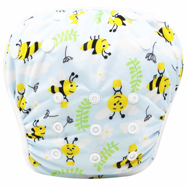 Reusable Adjustable Bee Print Baby Swim Diaper