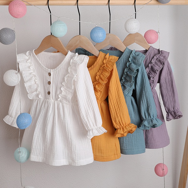 Baby / Toddler Sweet Ruffled Collar Stretch Cuff Dresses
