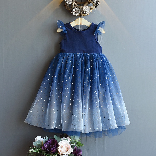 Baby / Toddler Girl Pretty Stars Decor Tulle Dress