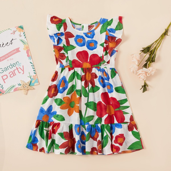 Baby / Toddler Girl Floral Flounce Sleeveless Dress