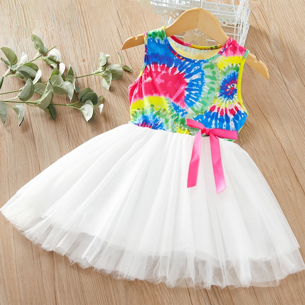 Baby/Toddler Girl Rainbow Sleeveless Knee-length Skirt