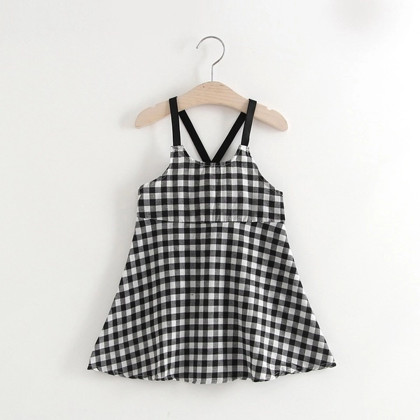 Baby / Toddler Girl Fashionable Plaid Strappy Dress