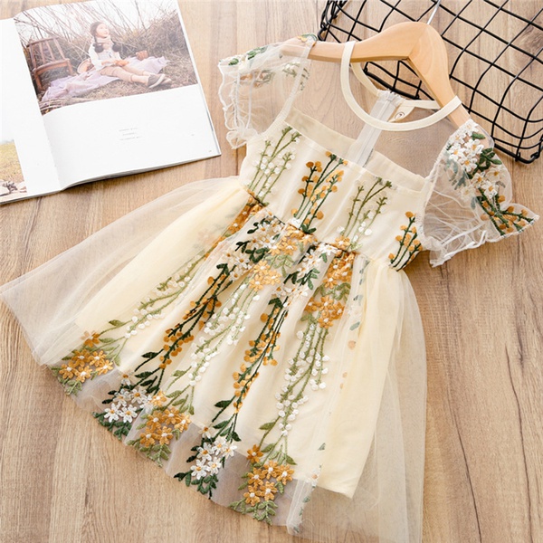 Baby / Toddler Girl Pretty Floral Decor Tulle Dress