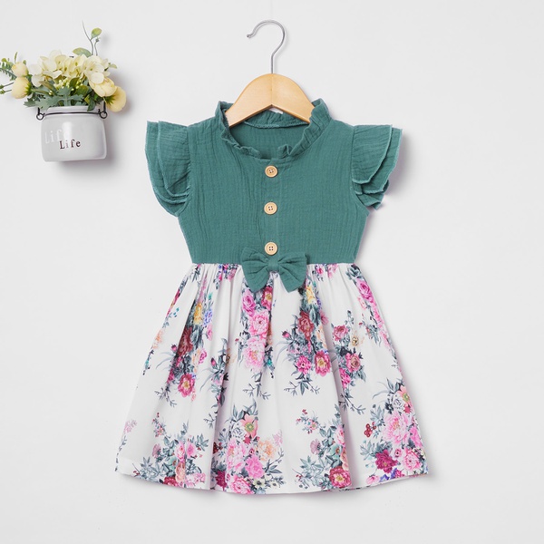 Baby / Toddler Girl Pretty Floral Print Bowknot Dresses