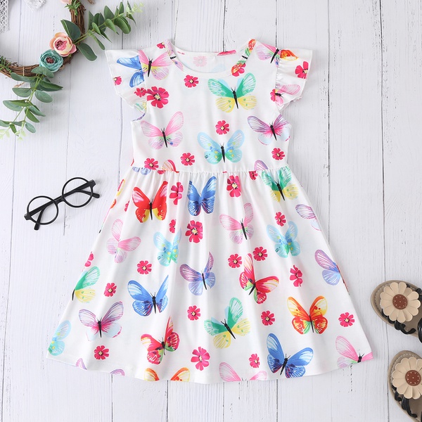 Baby / Toddler Girl Pretty Butterfly Print Dress