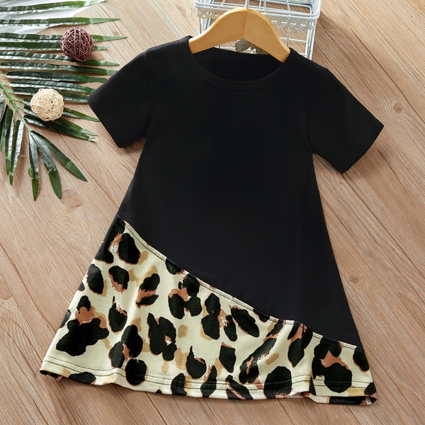 Baby / Toddler Girl Leopard Print Short-sleeve Dress