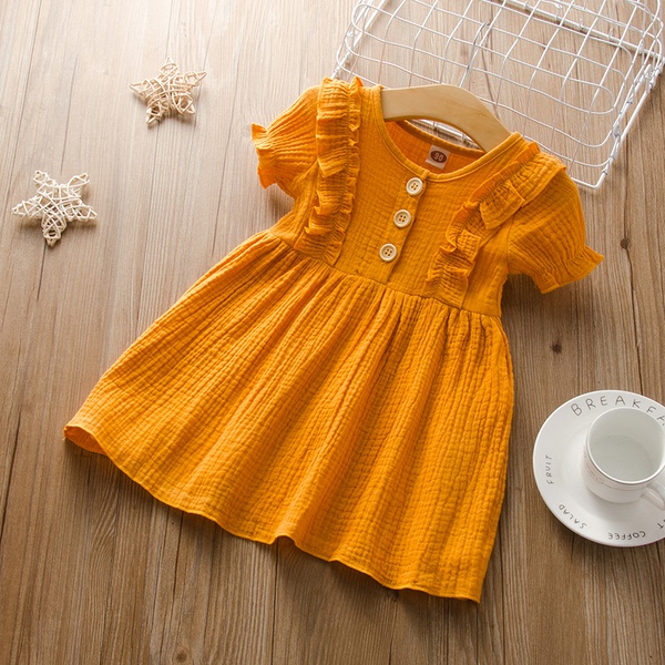 Baby / Toddler Girl Casual Solid Dresses