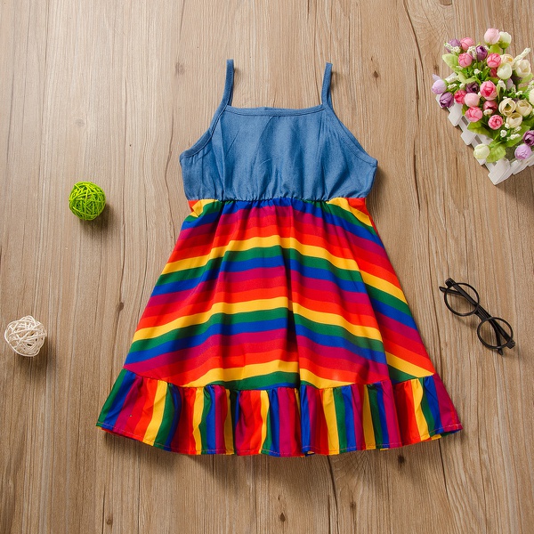 Baby / Toddler Girl Colorful Striped Dress