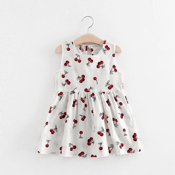 Baby / Toddler Girl Cherry Print Sleeveless Dresses