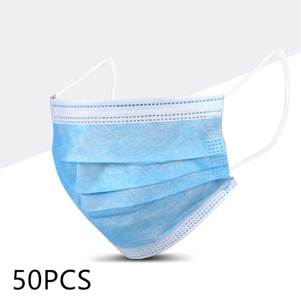 50Pcs Disposable 3-Layer Masks, Anti Dust, Liquid Splash,Droplet,Breathable Earloop Mouth Face Mask