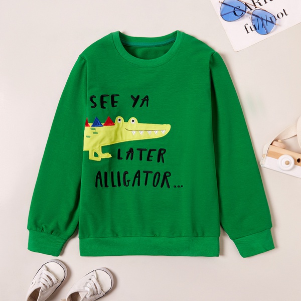 Trendy Crocodile Letter Print Sweatshirt