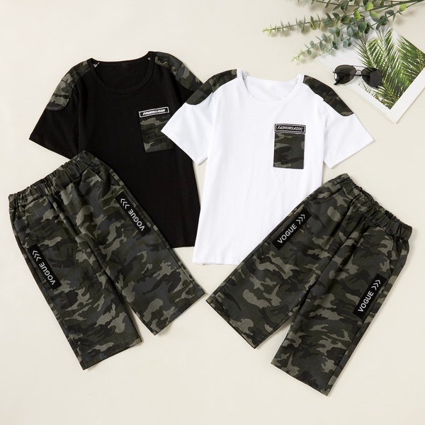 Trendy Camouflage Tee and Shorts Sets