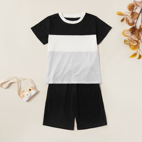 Fashionable Striped Tee and Solid Pants Set