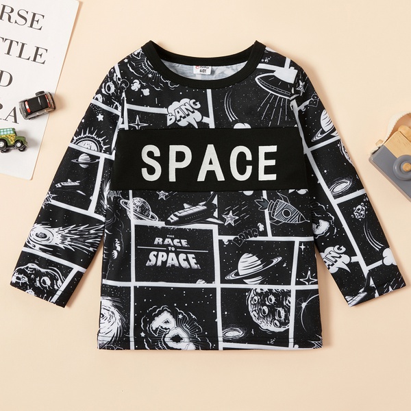 Fashionable Universe SPACE Allover Print Long-sleeve Tee