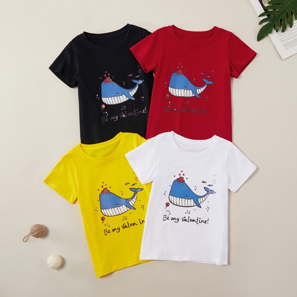 Fashionable Whale BE MY VALENTINE Short-sleeve Tee