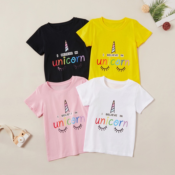 Fashionable Letter Print Unicorn Tee for Boys