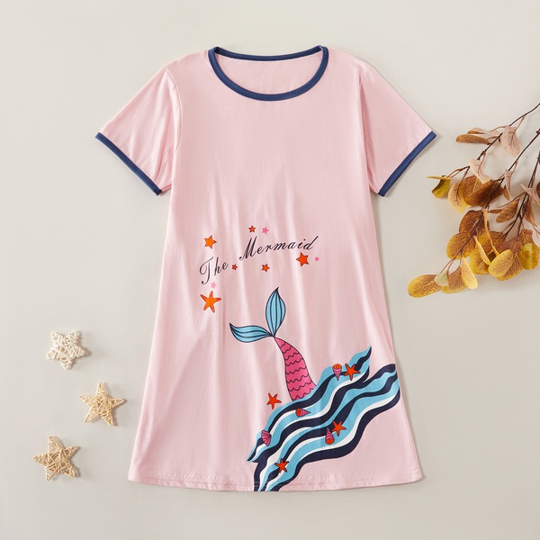 Fashionable Cartoon Mermaid Print Dress