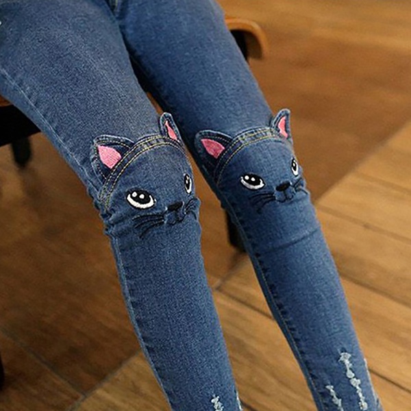 Cat Design Jeans for Kid