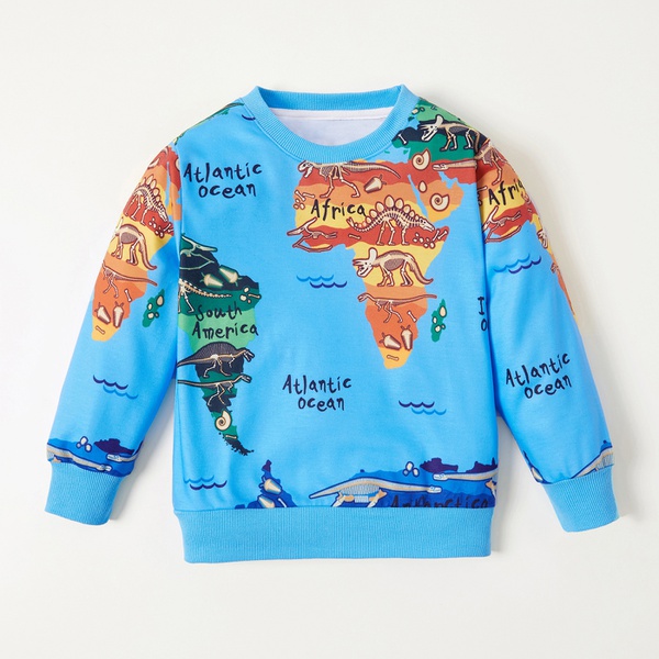 Stylish World Map Print Sweatshirt