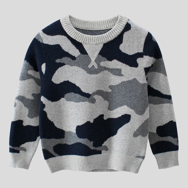 Trendy Camo Sweater For Boys