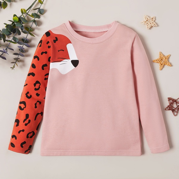 Stylish Leopard Print Long-sleeve Sweatshirt