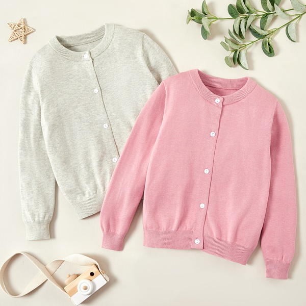 Fashionable Solid Button Sweaters Cardigans