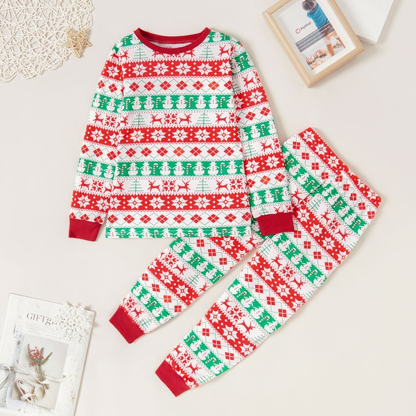 Stylish Christmas Allover Print Sweatshirt and Pants Set