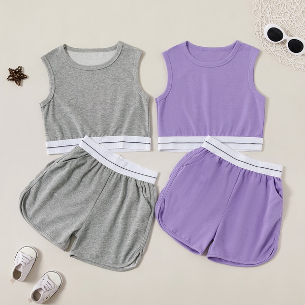 Fashionable Sport Solid Tank and Shorts Sets