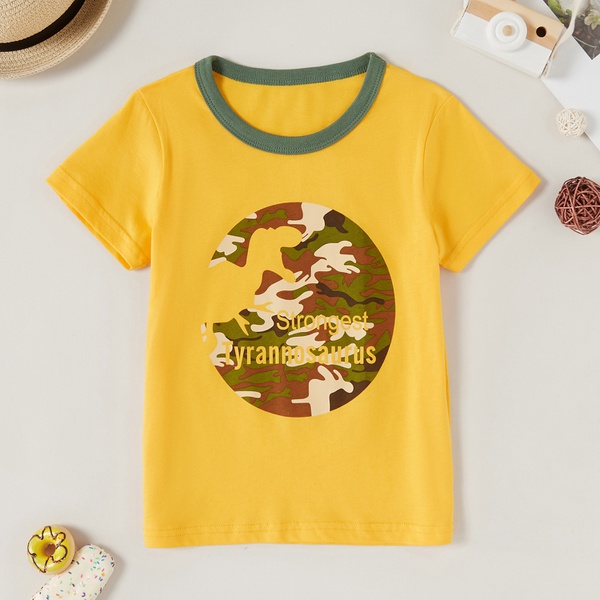 Fashionable Camouflage Letter Tee