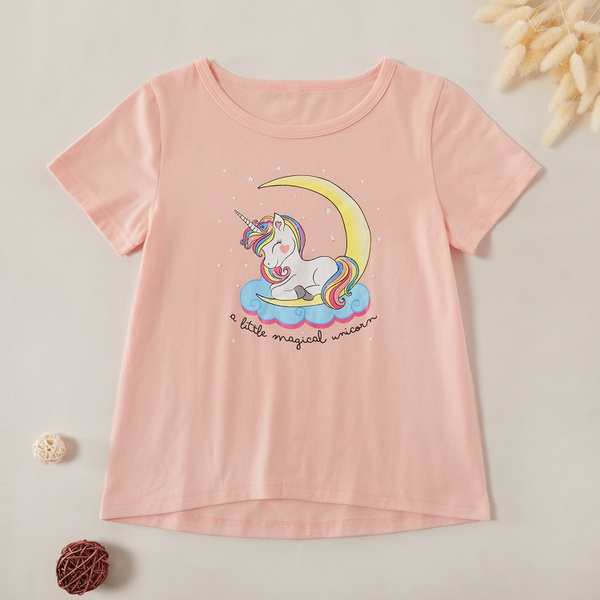 Stylish Unicorn Moon Print Tee
