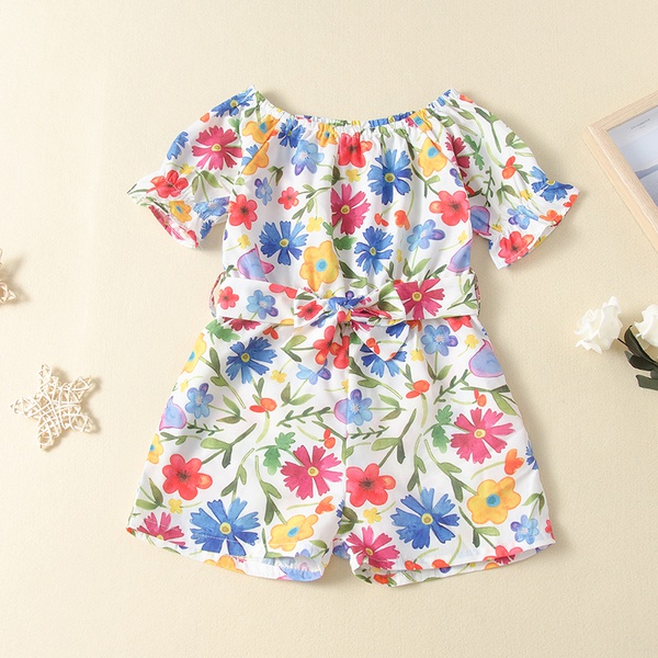 Baby / Toddler Girl Pretty Colorful Floral Jumpsuit