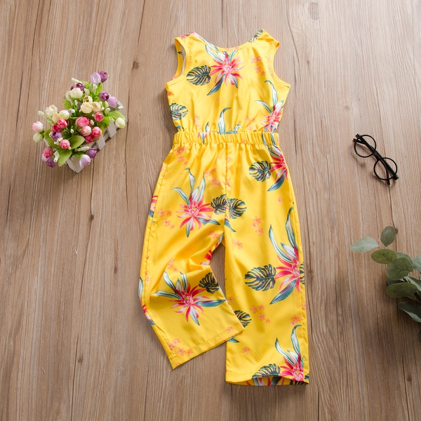 Baby / Toddler Girl Pretty Floral Print Jumpsuit