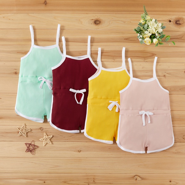 Baby / Toddler Girl Casual Solid Jumpsuits