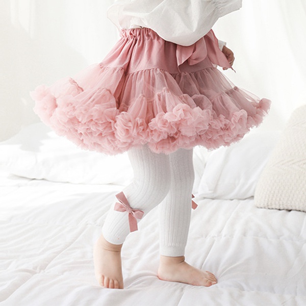 Baby / Toddler Girl Adorable Bowknot Decor Solid Leggings