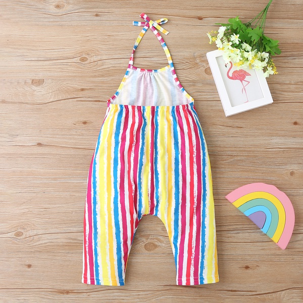 Baby / Toddler Girl Stylish Colorful Striped Jumpsuit