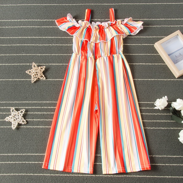Baby / Toddler Girl Colorful Striped Jumpsuit