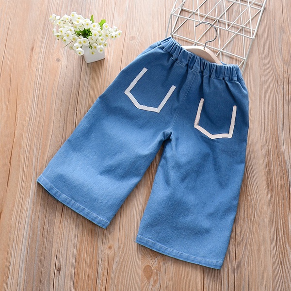 Baby / Toddler Girl Solid False Pocket Jeans