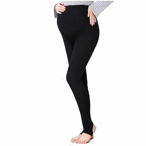 Maternity casual Plain Black Elastic waistband leggings