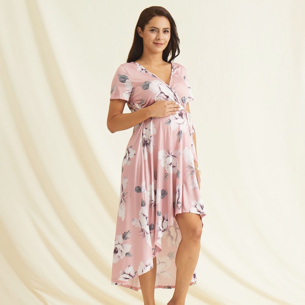 Sassy Floral Print Maternity Slip Dress
