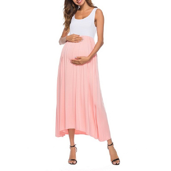Sassy Colorblock Sleeveless Maternity Dress
