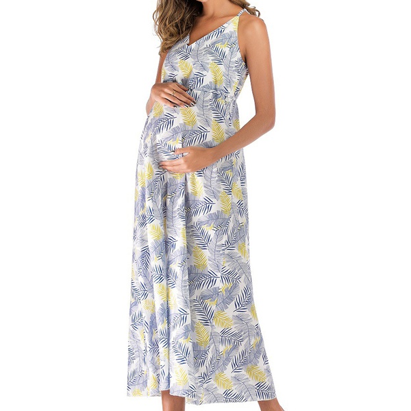 Sassy Printed Sleeveless Maternity Dress