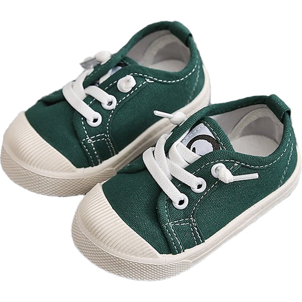 Toddler / kids Causal Lace-up Solid Canvas Shoes
