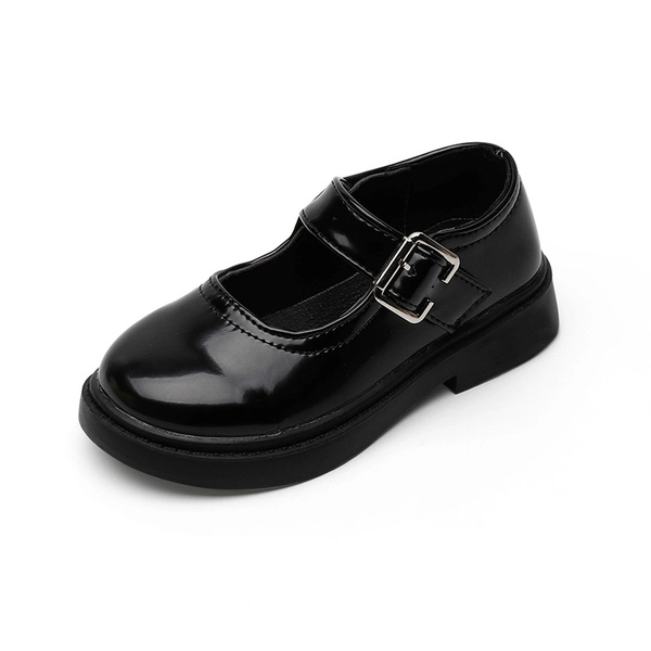Toddler / Kid Girl Solid Buckle Leather Shoes