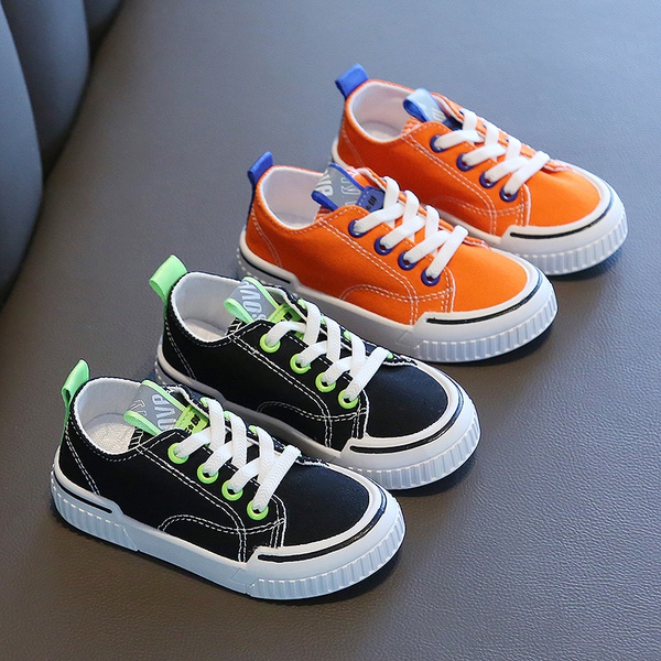 Toddler / Kid Colorblock Tie Canvas Shoes
