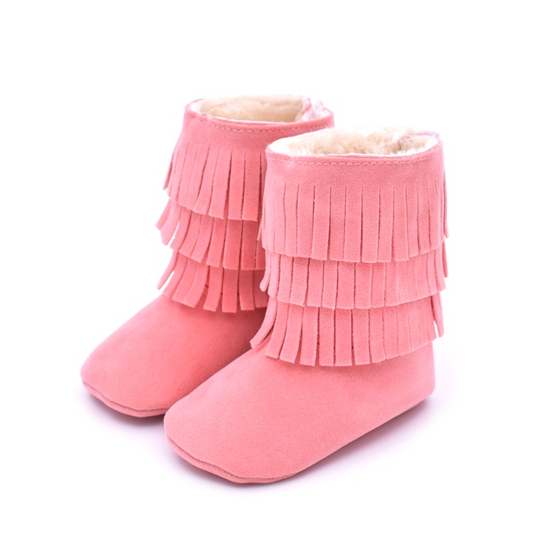 Baby / Toddler Fashionable Solid Fringed Prewalker Ankle Boots