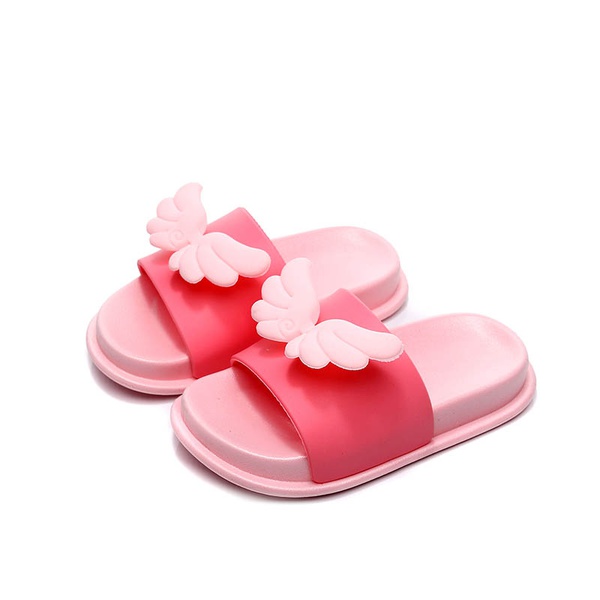 Toddler / Kids Cutie Wing Decor Solid Slippers