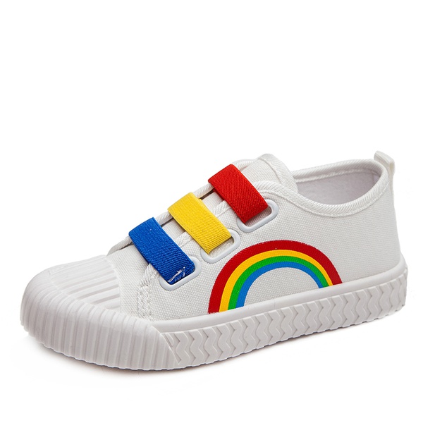 Kids Rainbow Lace-up Canvas Shoes