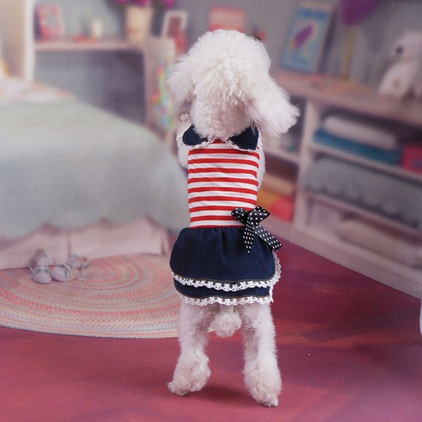 Striped Princess Dress Pet Dog Vest Dress