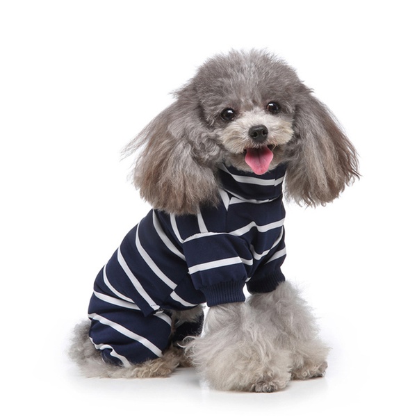 Pet Clothes Home Clothes Striped Dog Clothing Pajamas Turtleneck
