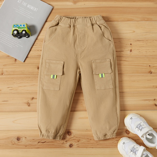 Toddler Boy Solid Striped Pocket Casual Pants